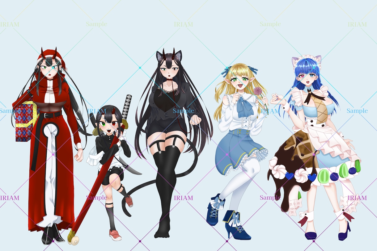 配信やTRPGで使える立ち絵を制作します オリジナリティ溢れるパキッとした色味の立ち絵 イメージ2
