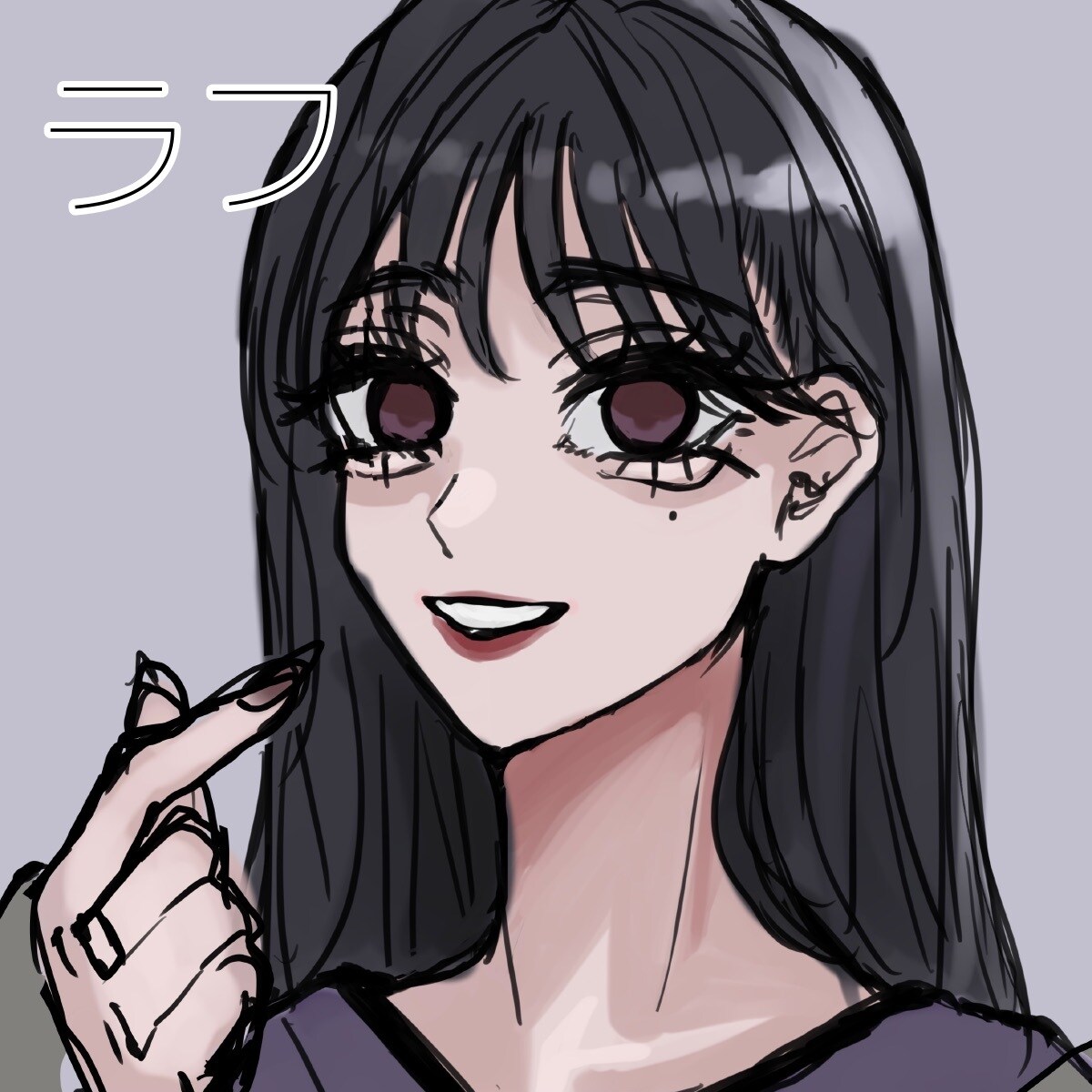 SNS用アイコンを作成します 涙袋ぷっくり！メイクアップ！目元が特徴的なイラストです イメージ3