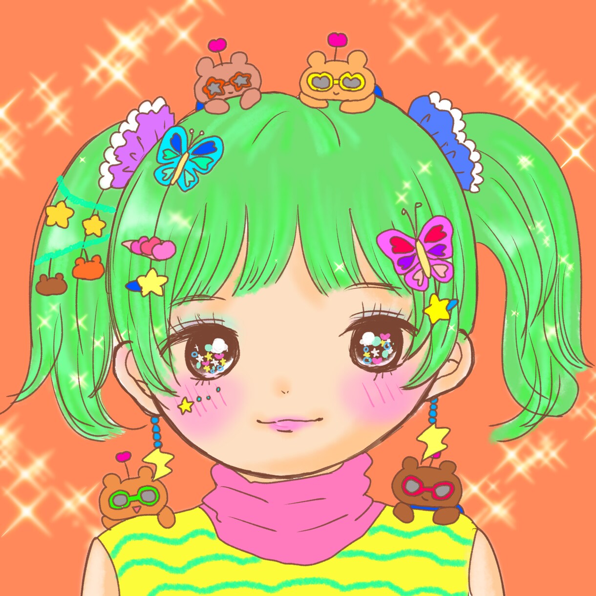 カラフルポップでかわいい女の子のイラストを描きます ポップキュートなスタイルの女の子のイラストが得意です！ イメージ4