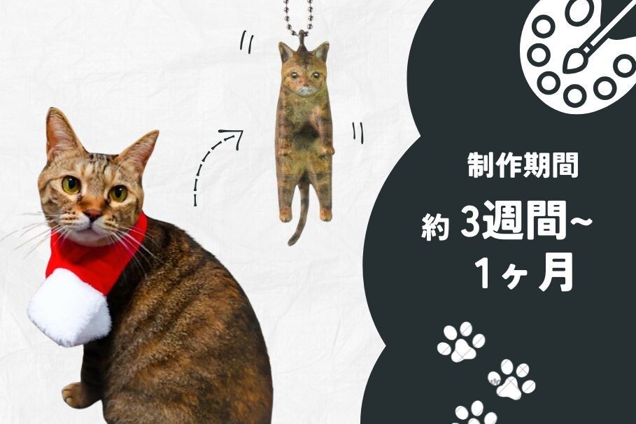 ペットの愛猫キーホルダーにします 離れていても、いつも一緒。オーダーメイドの愛猫キーホルダー。 イメージ2