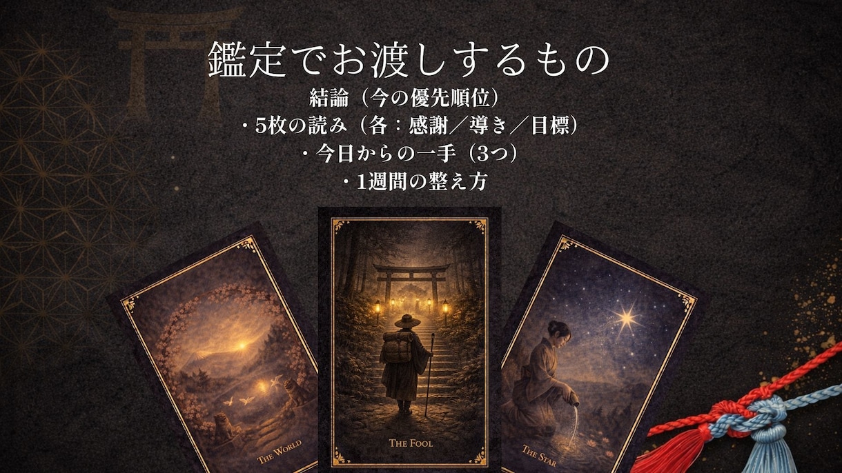 神道タロットで仕事の道筋を鑑定します 迷いを整え、次の一手を授けます イメージ2