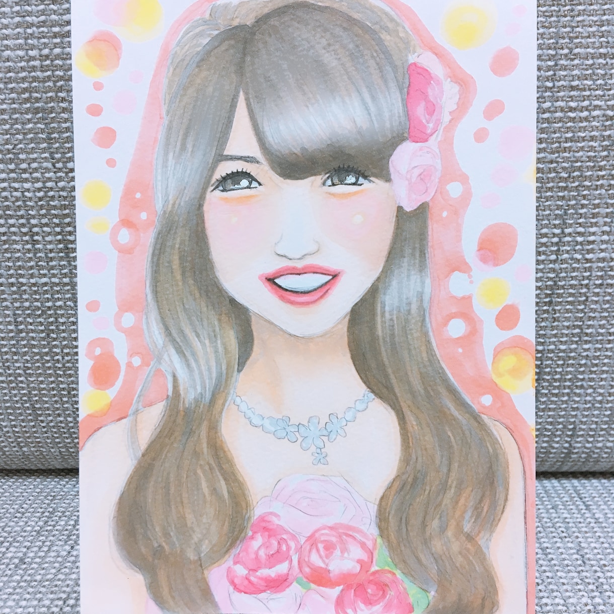 無料占い付き★Happyな似顔絵をお届けします 明るい色合いで♪結婚式/アイコン/大切な人へのプレゼントに◎ イメージ5