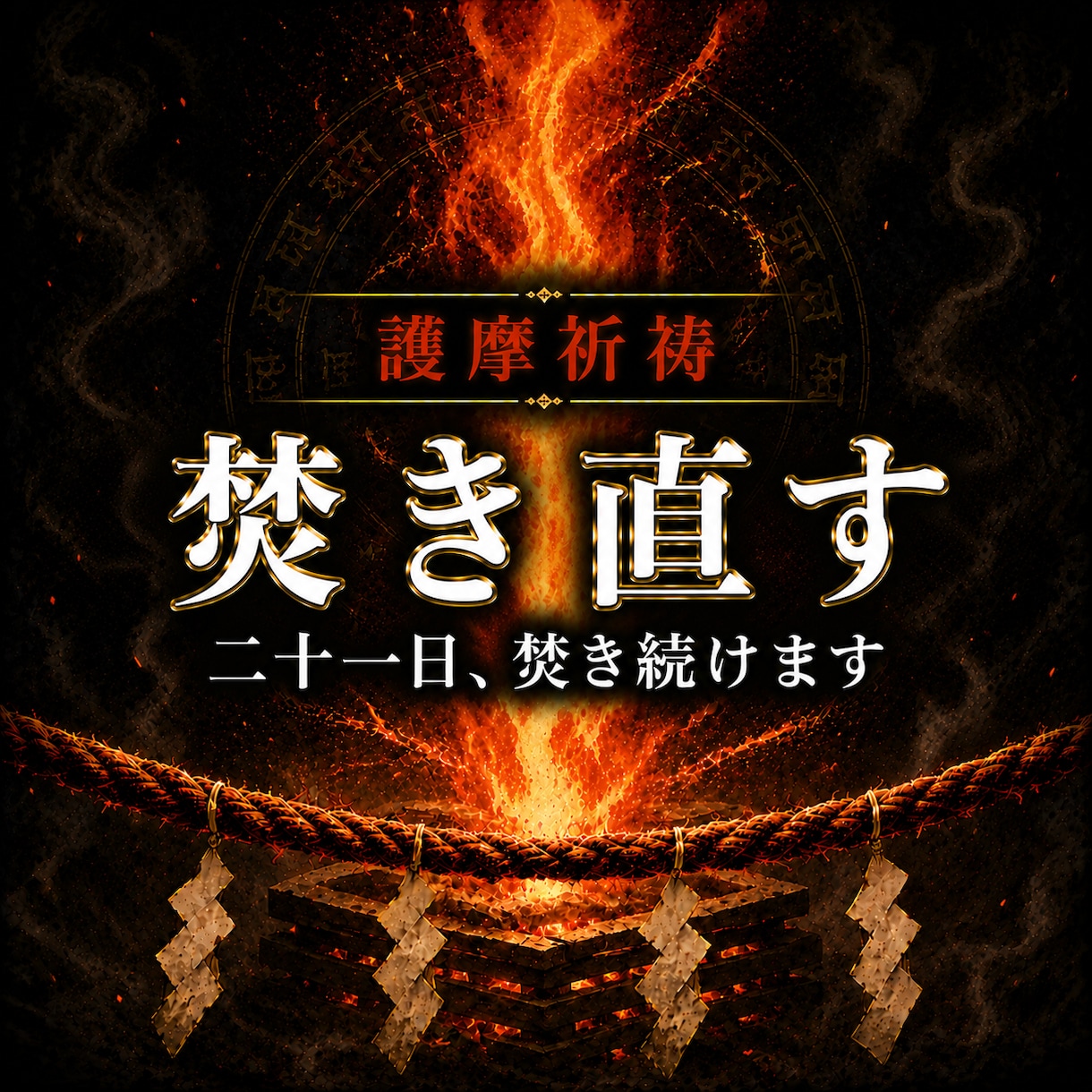 二十一日間、縁の滞りを祓う護摩を焚きます 縁熾霊視で視た滞りに、二十一日、火を入れ続けます イメージ1