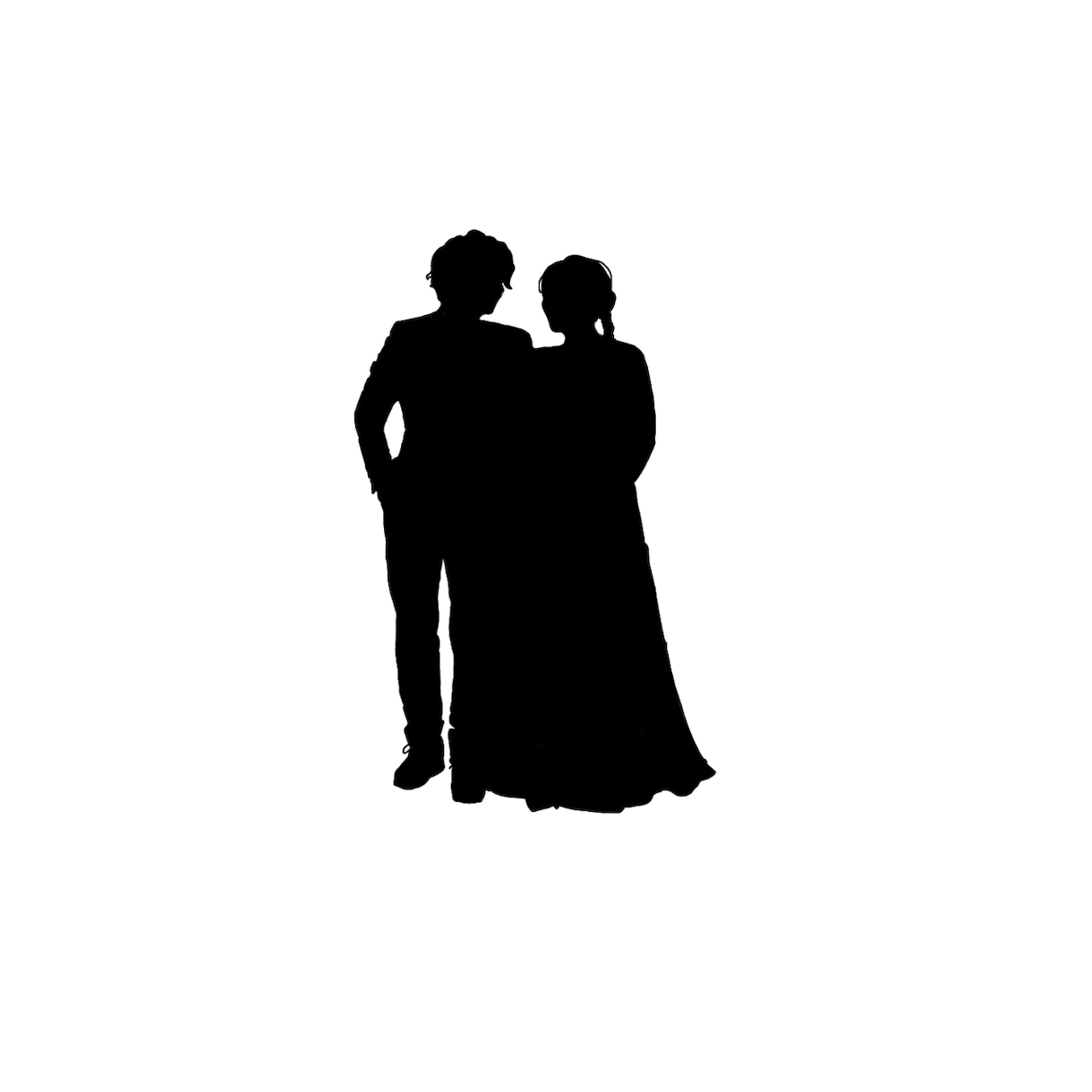 プレ花嫁様へお2人の影絵をお作りします お2人のお写真をいただき影絵をお作りさせていただきます。 イメージ4