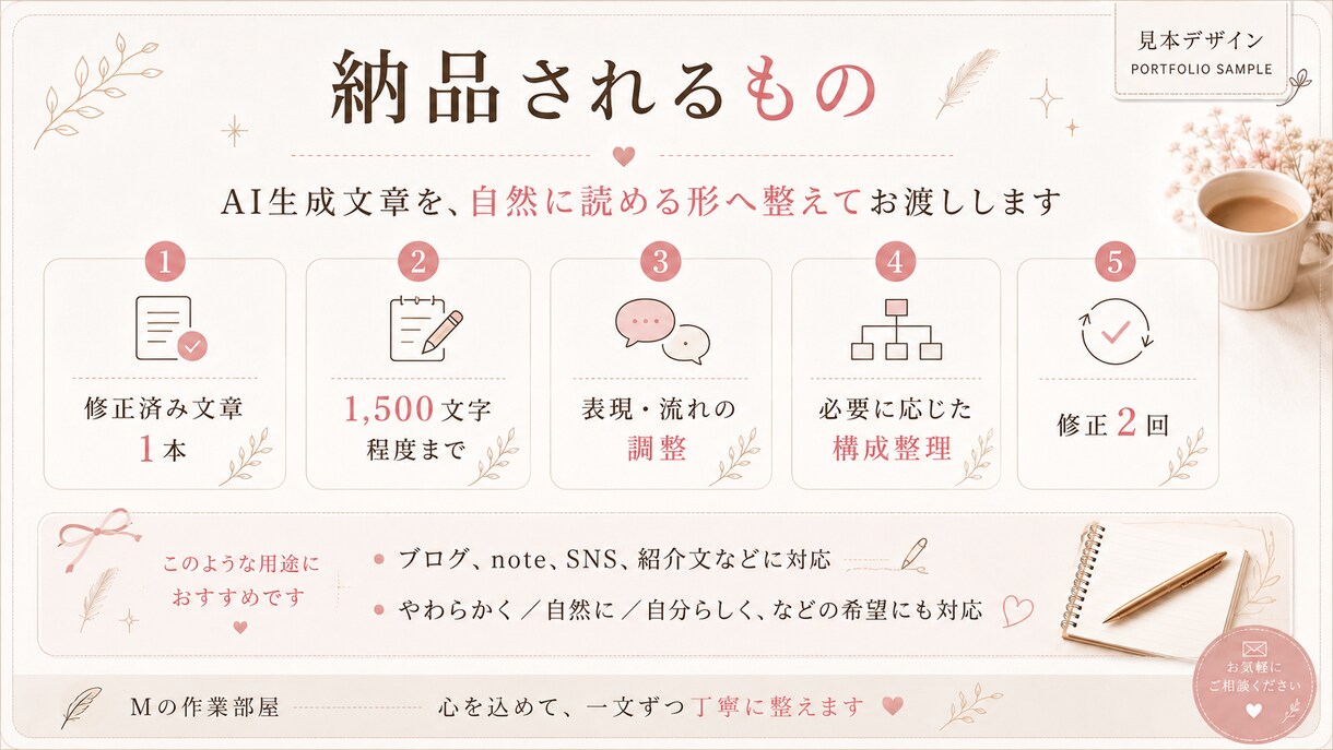 AIの文章を人間味ある暖かい文章 にリライトします 意図や温度を残し、自然に伝わる文章へ戻します イメージ4