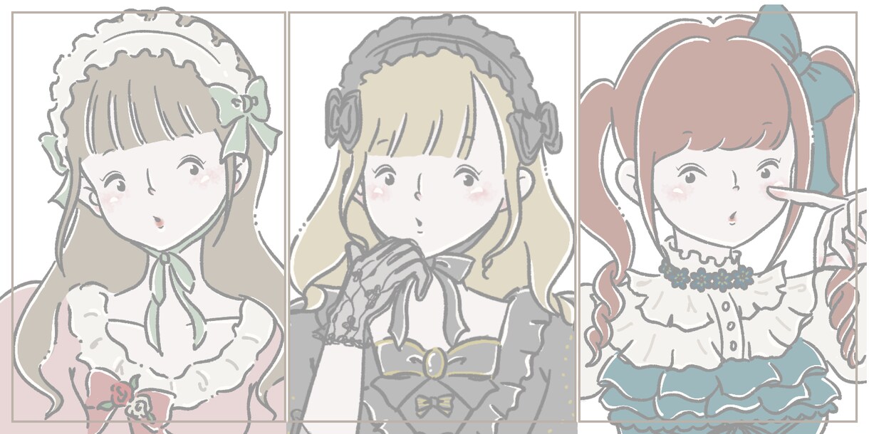 くすみカラーが可愛いイラストを描きます やわらか シンプル レトロ 80年代 くすみ パステル ◎ イメージ7