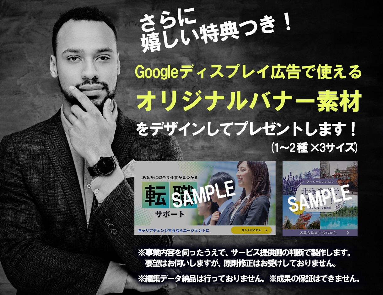完全版：Googleディスプレイ広告運用支援します ★広告で使えるバナー素材をデザインしてプレゼント★ イメージ2