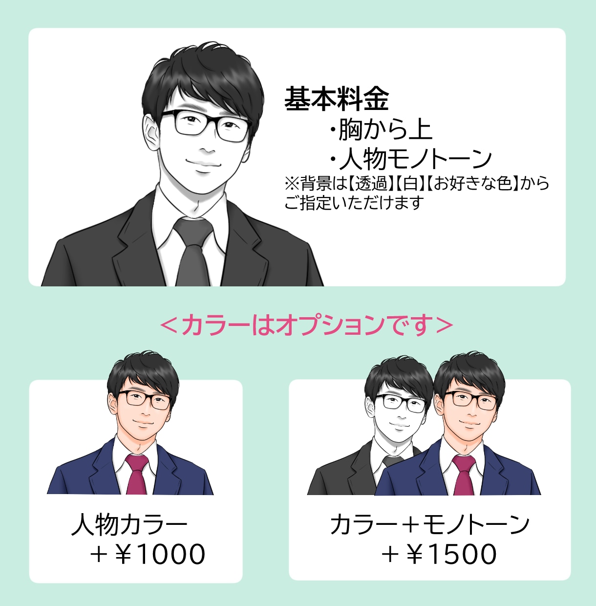 お写真をもとに★男前&美人似顔絵お描きします ■リアルだけど、お写真よりも親しみやすい印象に イメージ3