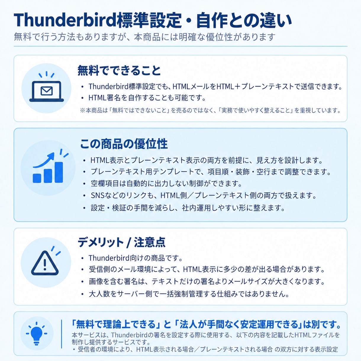 Thunderbird用HTML署名を制作します HTML・プレーンテキスト両対応、15デザインから選べます イメージ10