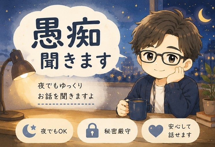 お仕事、職場の愚痴など落ち着き男子がお聞きします お話することで気持ちを楽に！じっくりお聞きします！ イメージ2