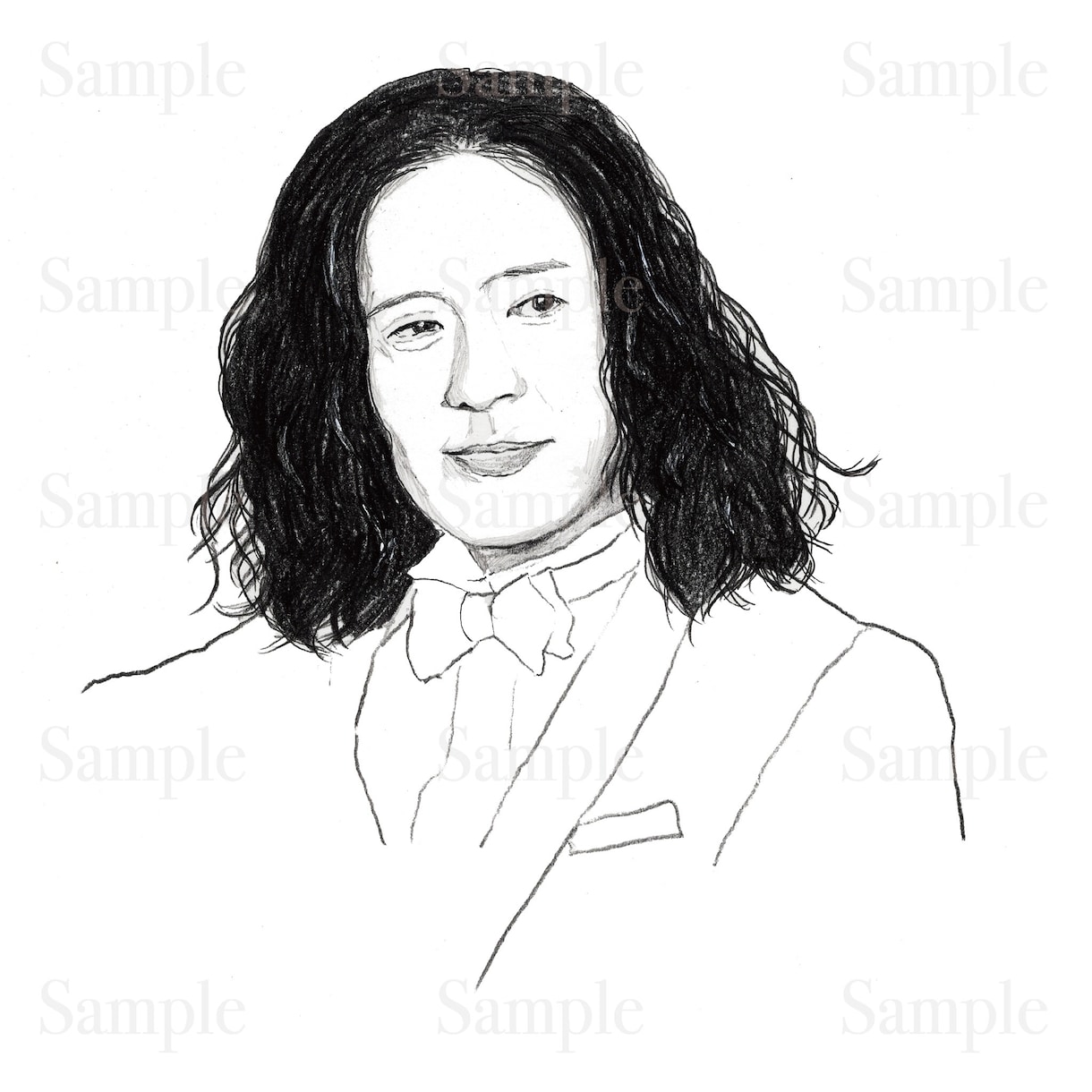 写真から鉛筆デッサン風に似顔絵を描きます SNSのアイコンやプレゼントに！ イメージ2