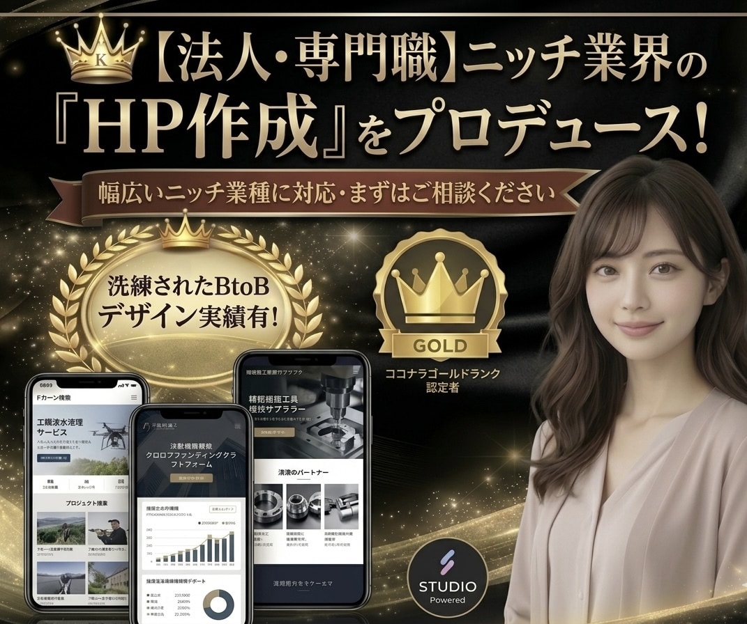 法人・専門職特化！HP作成をプロデュースします STUDIO対応｜士業・専門職向けHP作成・集客デザイン イメージ1