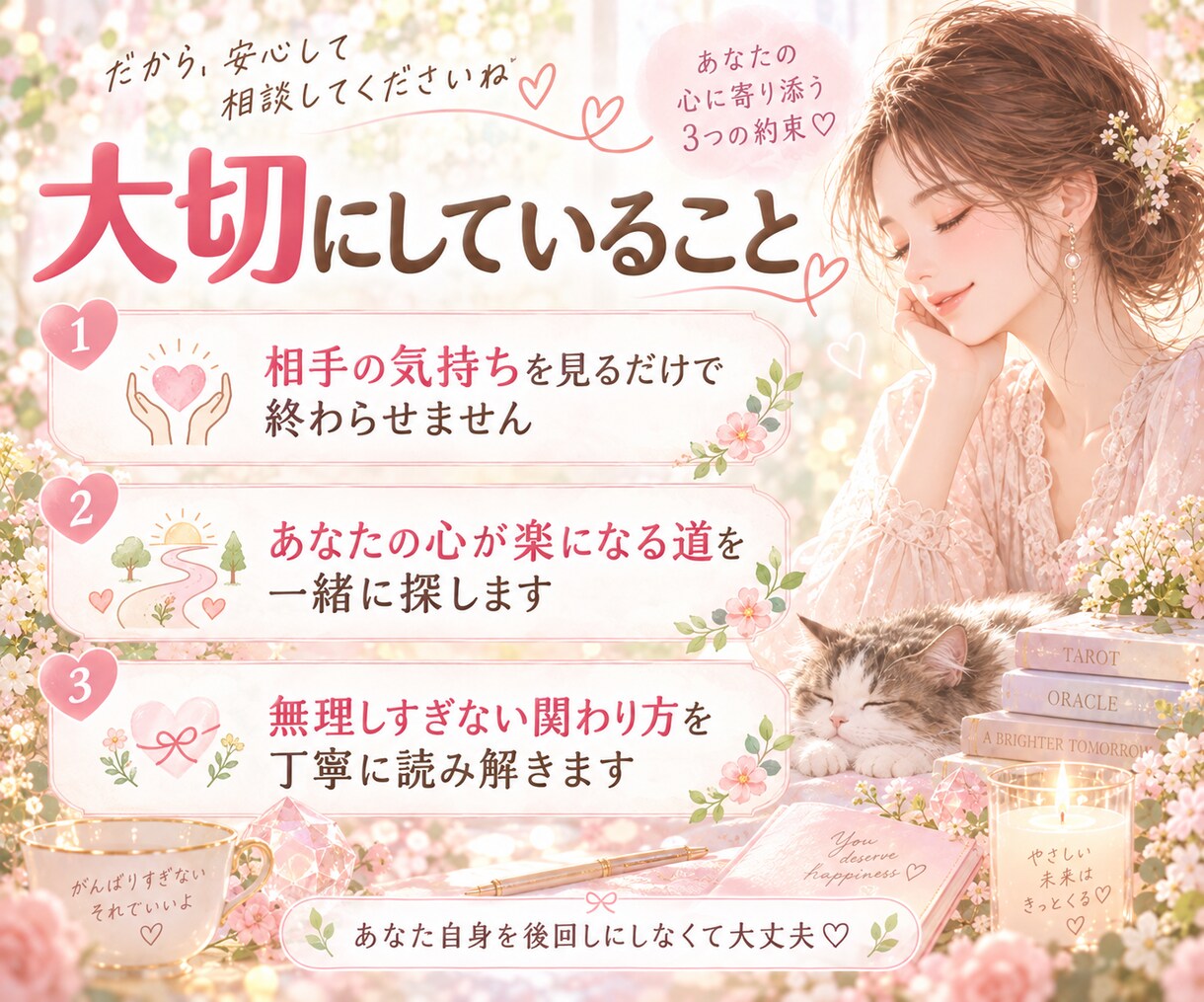 HSP繊細さんへ♡人間関係やお相手の本音を占います 職場・家族・苦手な人…疲れた心に寄り添います♡ イメージ7