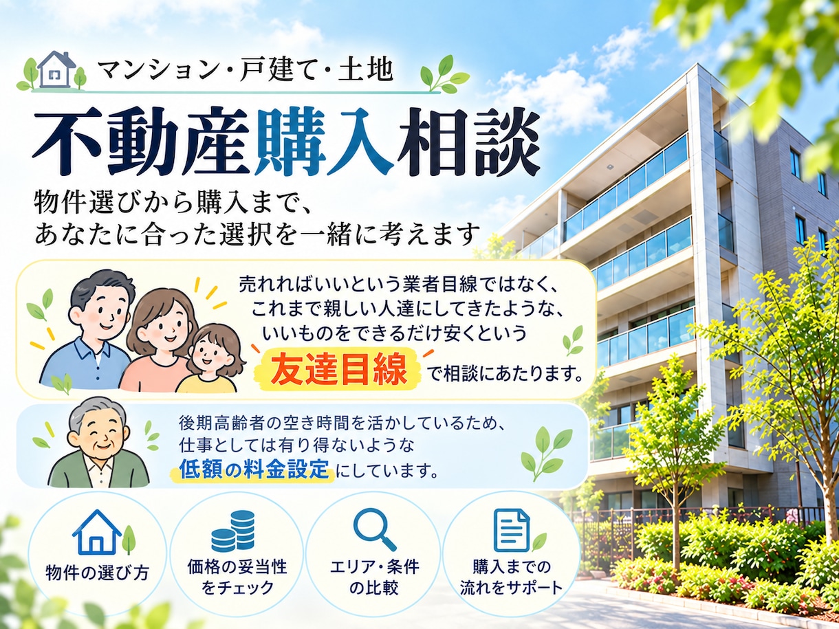 物件選びから内見・購入までサポートします 中古マンションの購入判断をお手伝いします イメージ1