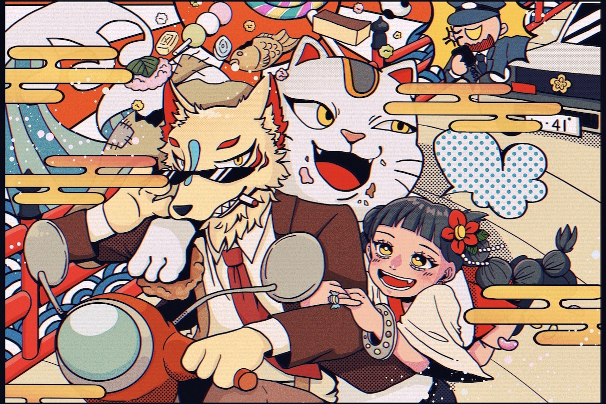ポップ画風な1枚絵を描きます 鮮やかな色合いと勢いのある構成で誰よりも目立つ1枚に イメージ5