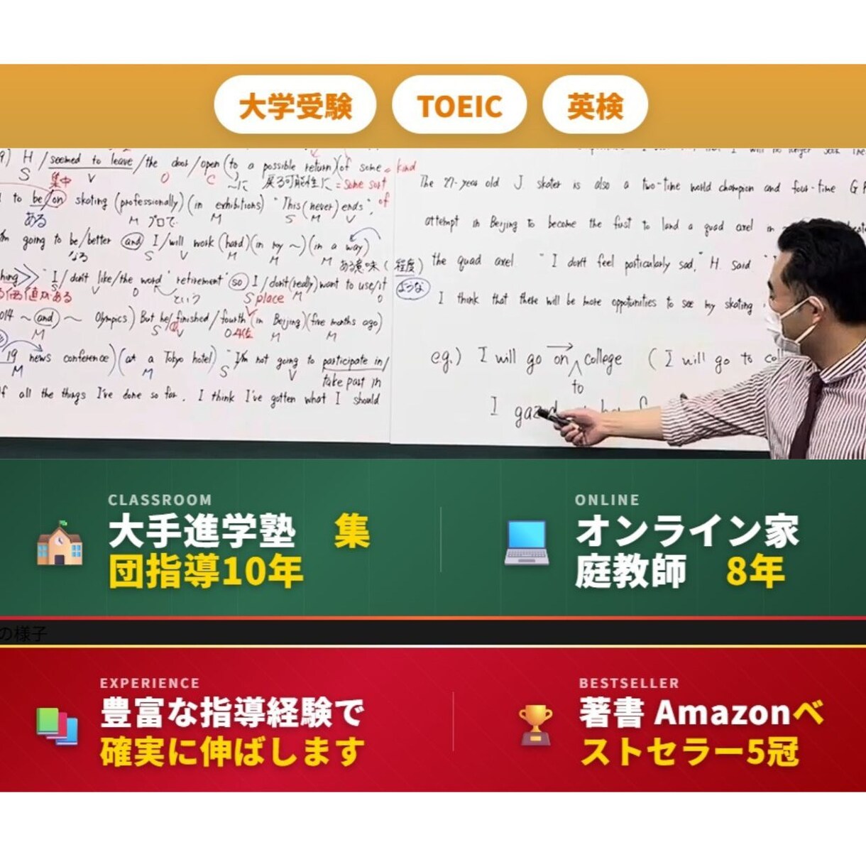 継続用：英語オーダーメイド指導・並走型となります TOEIC/英検/受験すべて対応・目標達成まで並走 イメージ1