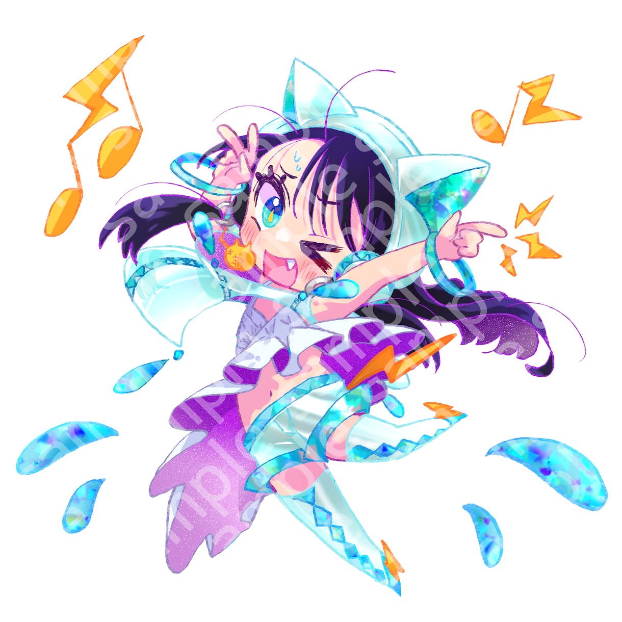 背景付き★オリジナルのミニキャラクターを作成します 貴方をキャラ化☆配信等の背景にも☆全身。全ておまかせコース イメージ6