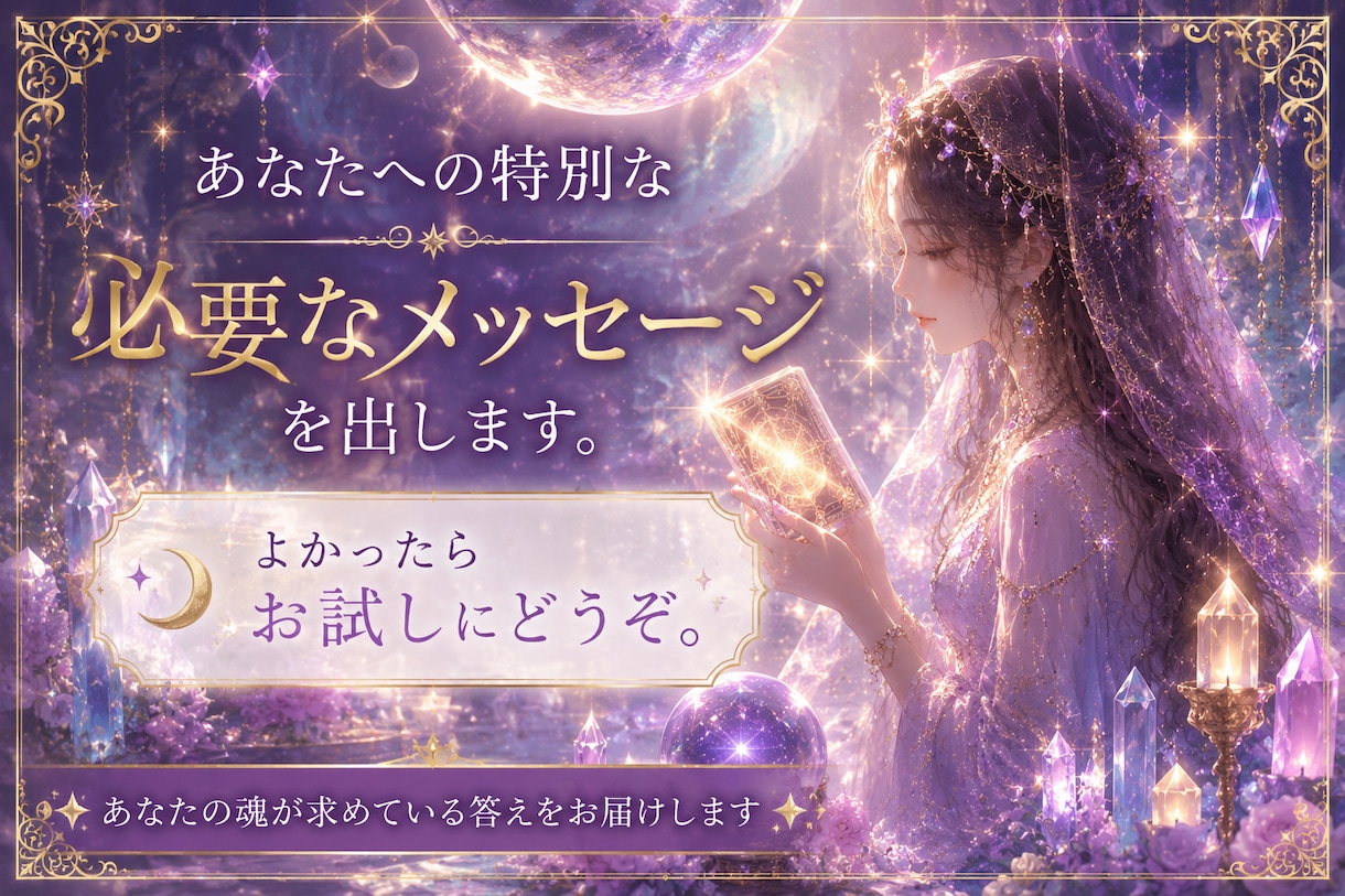 あなたに必要なメッセージだします 全体的にみます。あたたかいメッセージですよ。 イメージ1