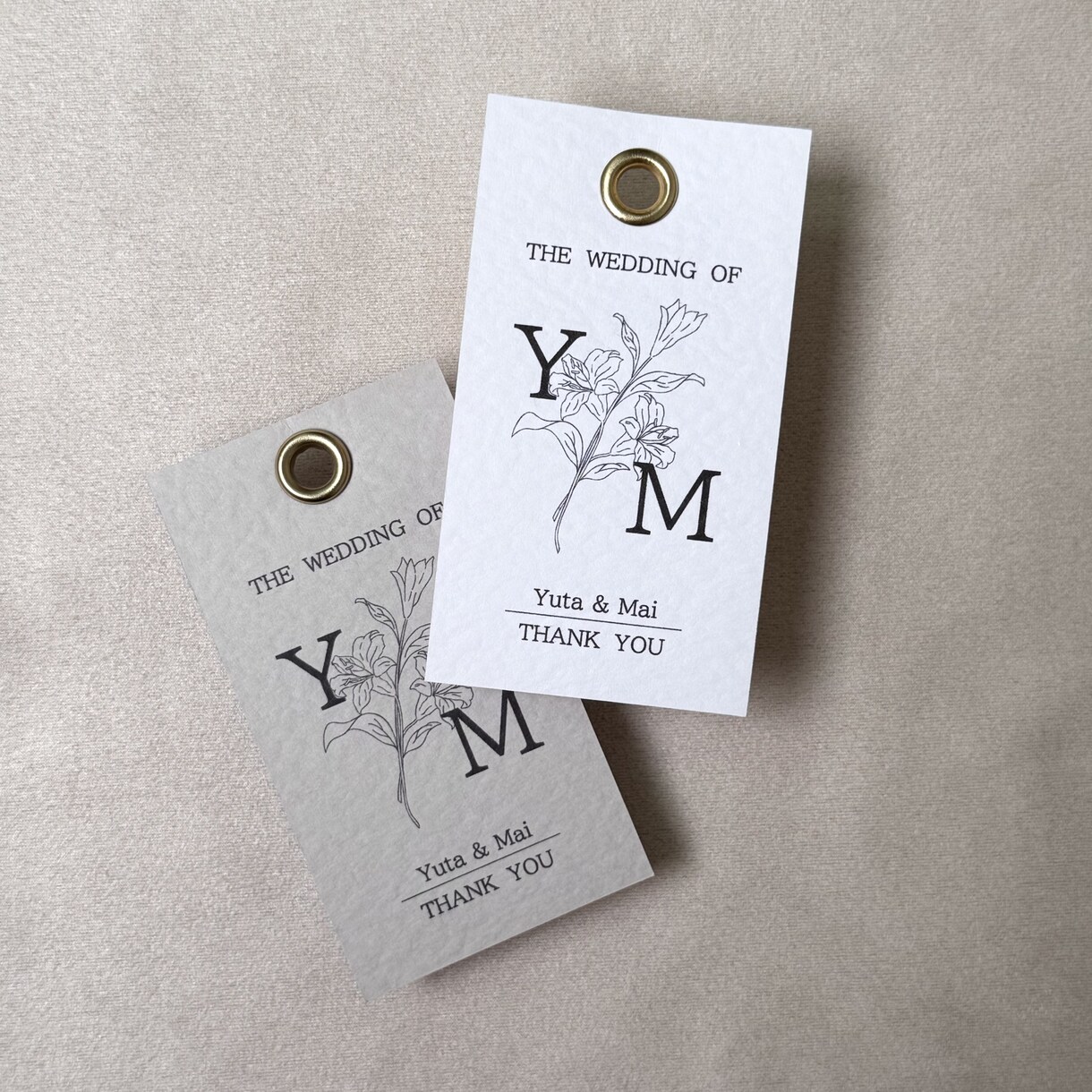 イニシャルロゴを入れたサンキューカードを作成します 【10部セット / 以降10部単位で追加注文可能】 イメージ1