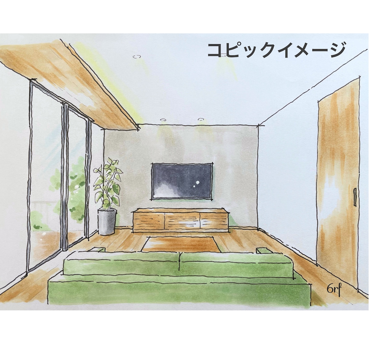 水彩やコピックで内観（外観）パースを描きます 建築士イラストレーターがイメージを形に イメージ3