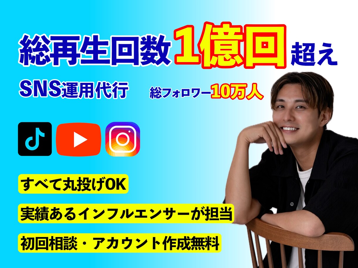 SNSで集客採用！丸投げ！認知拡大売上UPさせます SNS分からない方企画作成・撮影・編集・投稿全部おまかせ！ イメージ1
