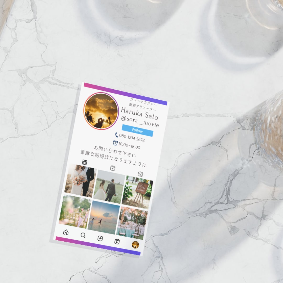 Instagram風　デザイン名刺をデザインします 世界に1つだけのインスタ風デザイン名刺を作りませんか？ イメージ9