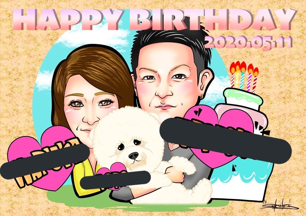 似顔絵でお祝い事や感謝を伝えるお手伝いします YouTuberやTikTokerさんにも使用して頂いてます イメージ7