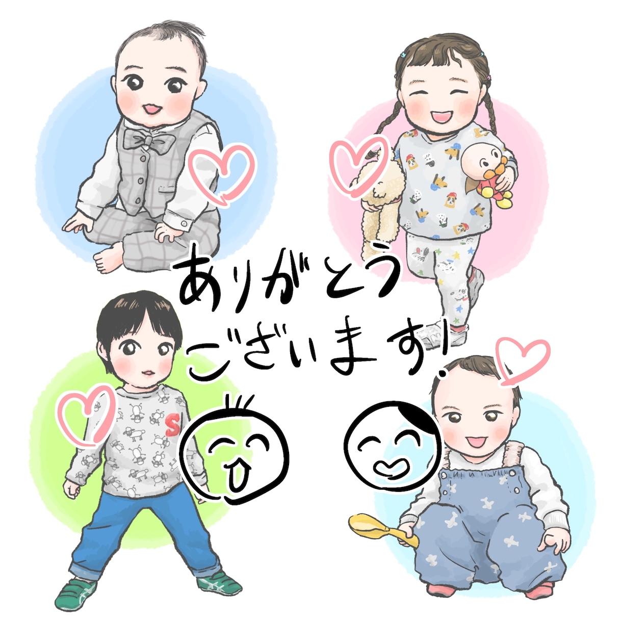 赤ちゃんの似顔絵描きます 【0〜5歳くらいまで】兄弟でも！赤ちゃんの似顔絵描きます イメージ7
