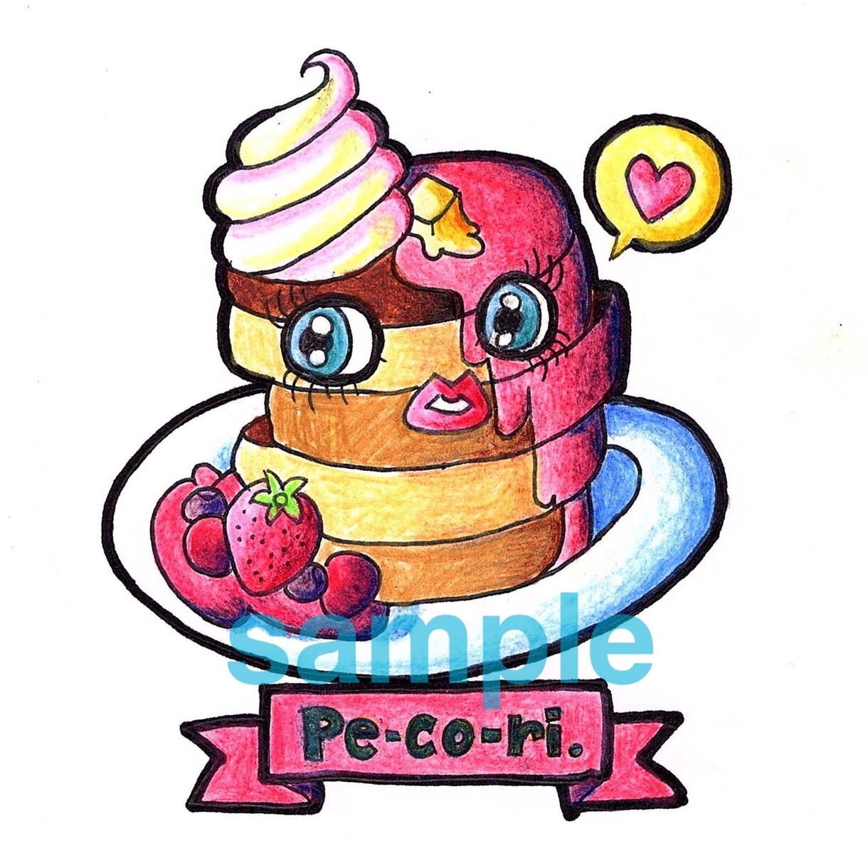 貴方のSNS用のアイコンを色鉛筆で描きます 柔らかい色合いの色鉛筆のアイコンはいかがですか？ イメージ3