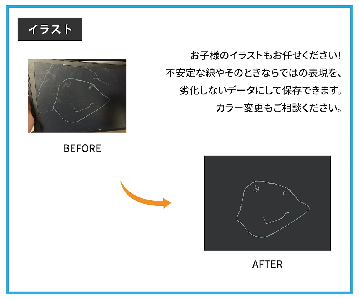 手書きのイラストや粗い画像等データ化いたします 親切丁寧に対応いたします。安心してお任せください！ イメージ6