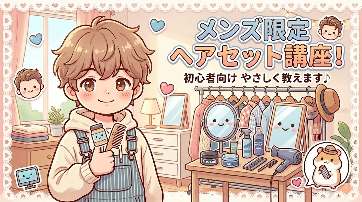 ヘアセット方法を丁寧に優しく教えます 綺麗な毛流れや束感をつくります！ イメージ1