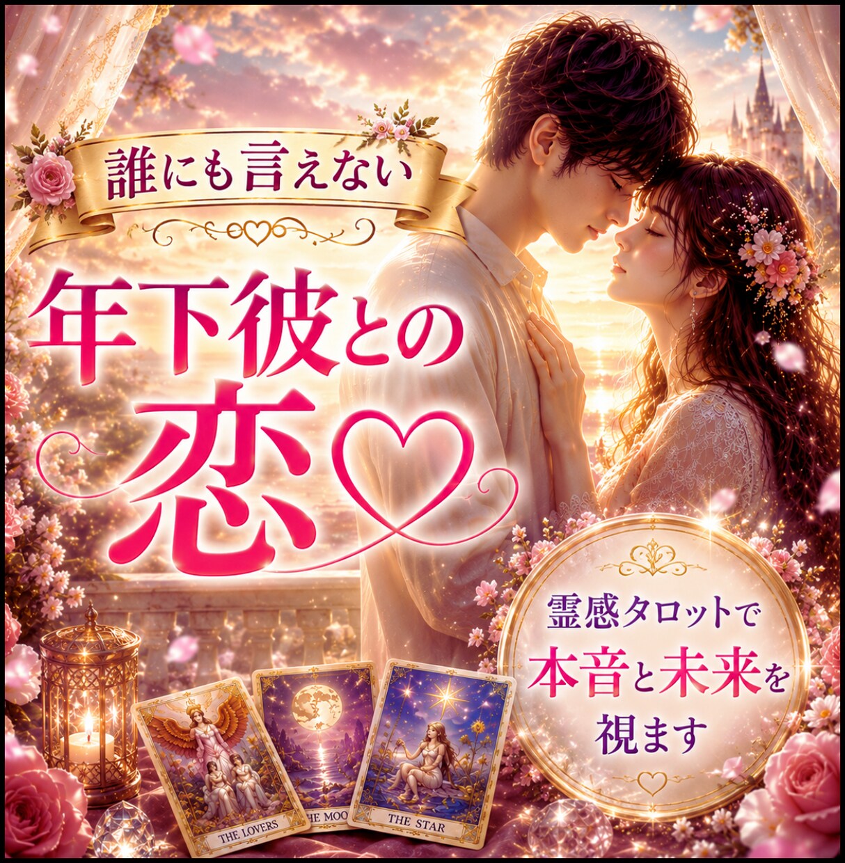 誰にも言えない…年下彼との恋♡年齢差の本音を視ます 彼の想い・魂の繋がり・接近のきっかけを霊感タロットが伝えます イメージ1