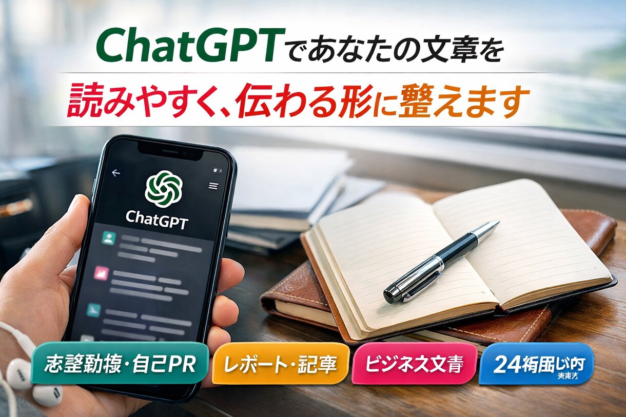 ChatGPT×人の目で「伝わる文章」に整えます 就活・転職・学校提出用／文章が苦手な方でも安心対応 イメージ1