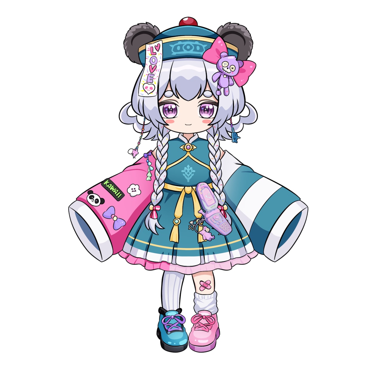 ポップSDキャラ販売します パンダ×キョンシーモチーフの原宿系ポップな女の子です。 イメージ1