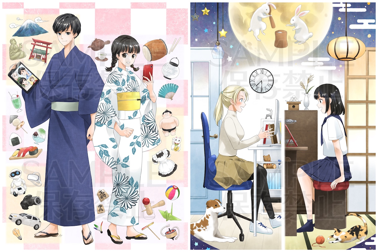 ご希望のイラスト作成いたします 人物絵、花や小物/キャラクターデザイン、衣装デザイン可 イメージ10