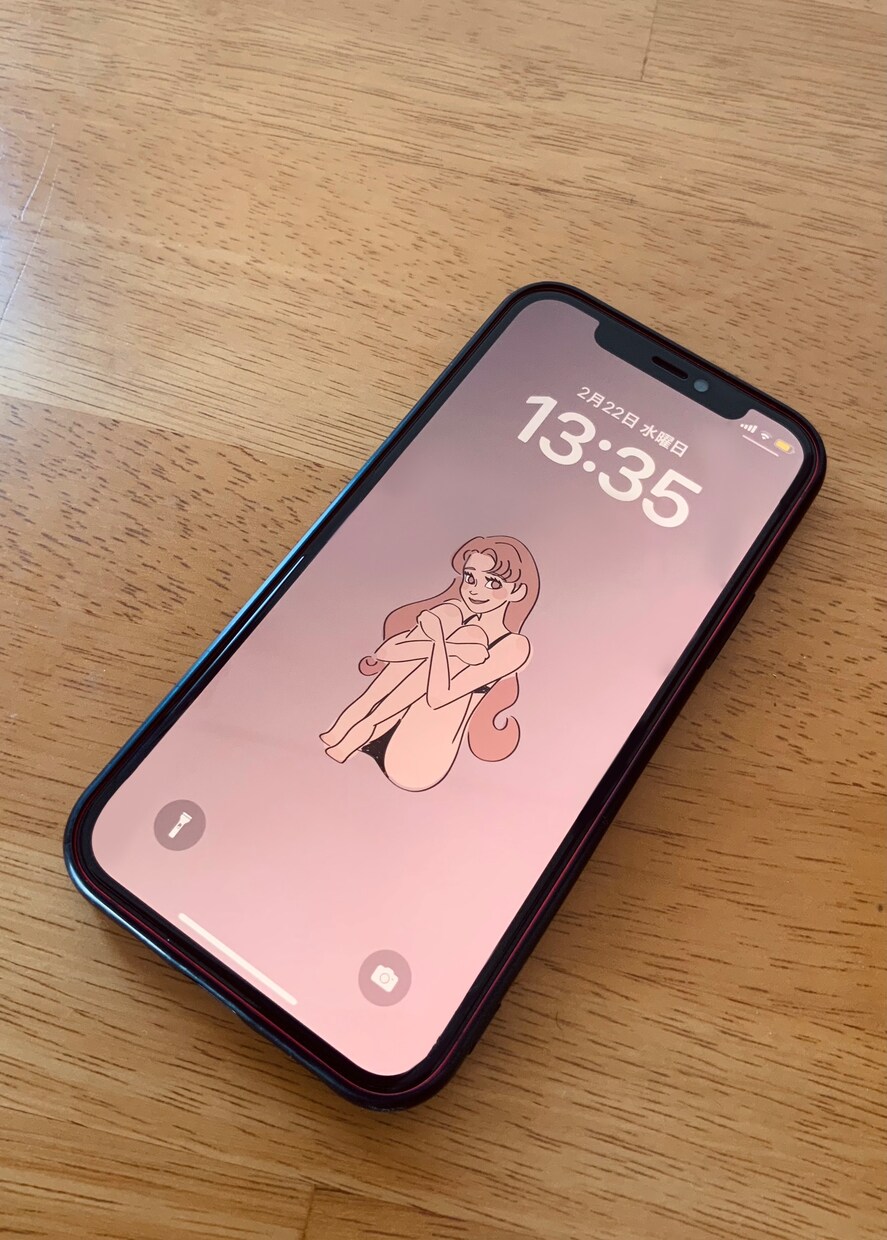 スマホのロック画面＆ホーム画面 描きます オリジナルキャラでスマホの壁画を描きます イメージ2