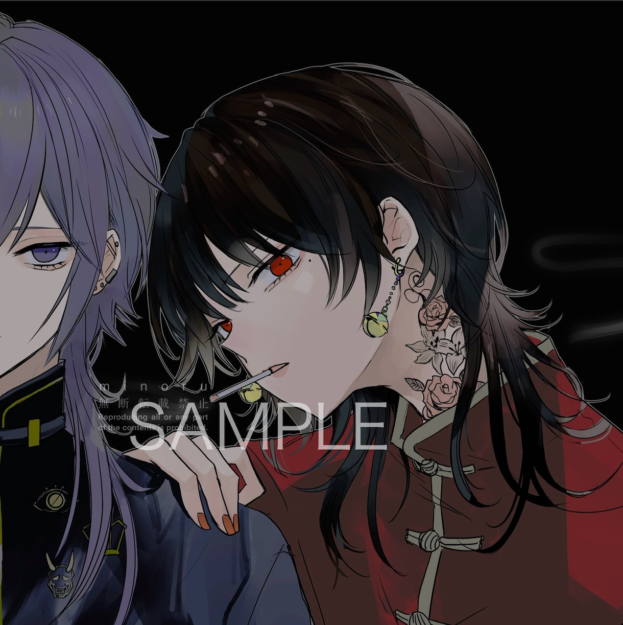 アイコン、サムネイルに使える彩度低めの男子描きます ヤンデレ闇堕ちダウナーなイケメン沼描きます イメージ5