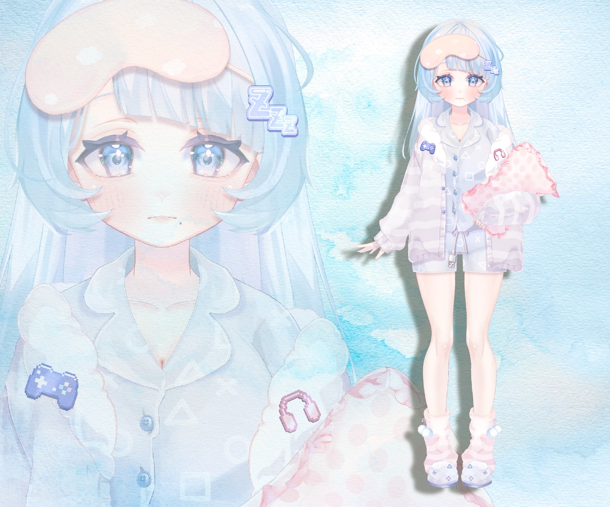 女の子Vtuber向け！夢かわモデルを制作します オプション：配信画面/背景/ネームロゴ/待機中/動画素材 イメージ3