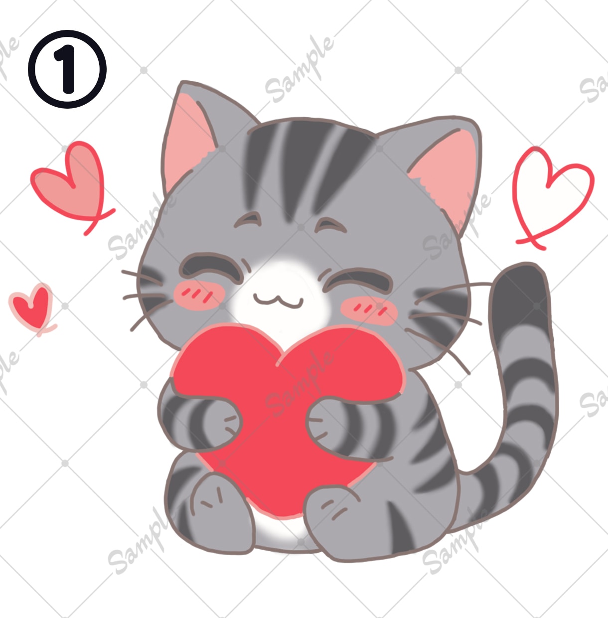 うちのこ（愛猫）をイラストにします 愛猫のお写真から丸っこかわいいイラストを描きます イメージ1