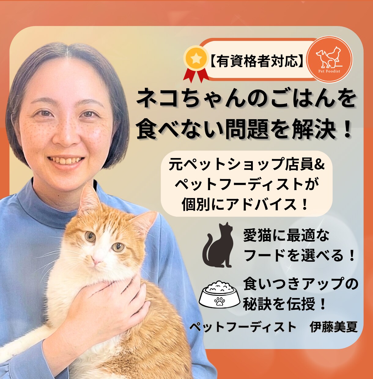テキスト相談|愛猫のごはん食べない問題を解決します 元ペットショップ店員×ペットフーディストが個別アドバイス！ イメージ1