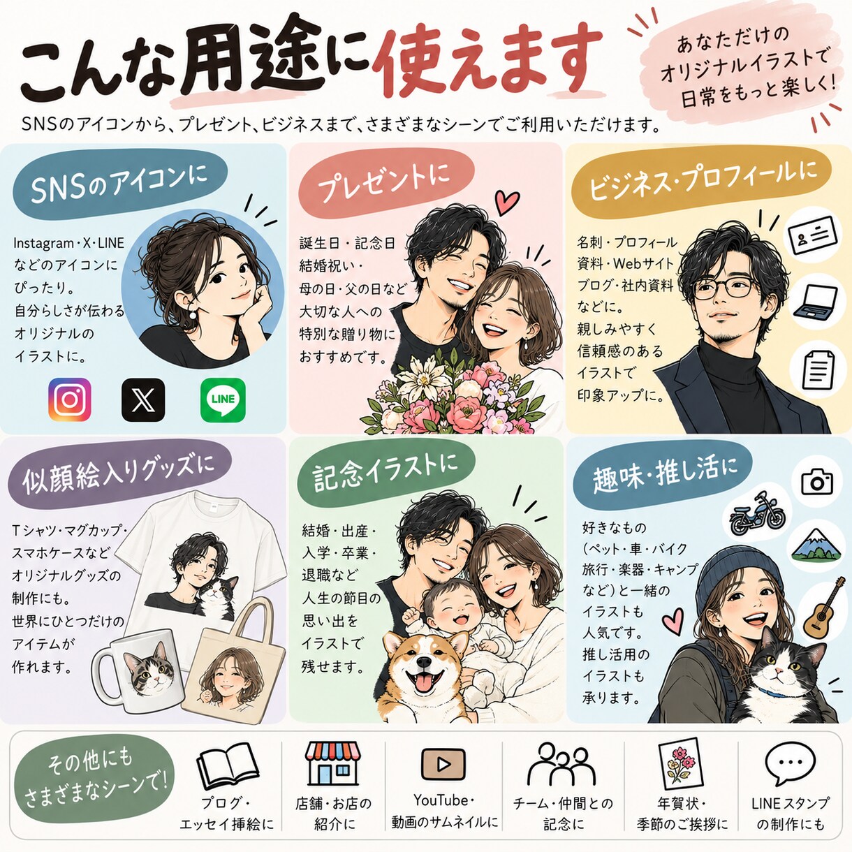 写真から印象に残る似顔絵を制作します あなたらしさを、味のある似顔絵に仕上げます イメージ3