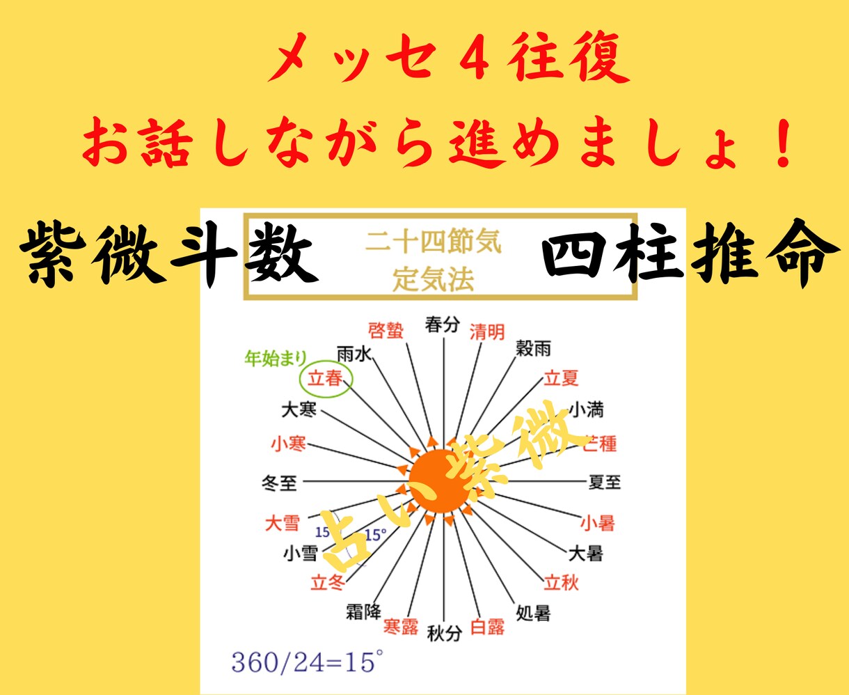 四柱推命ｘ紫微斗数　現実的に寄り添う精密鑑定します メッセ４往復お話しながら進めましょう☆吉凶判断なし☆ イメージ1