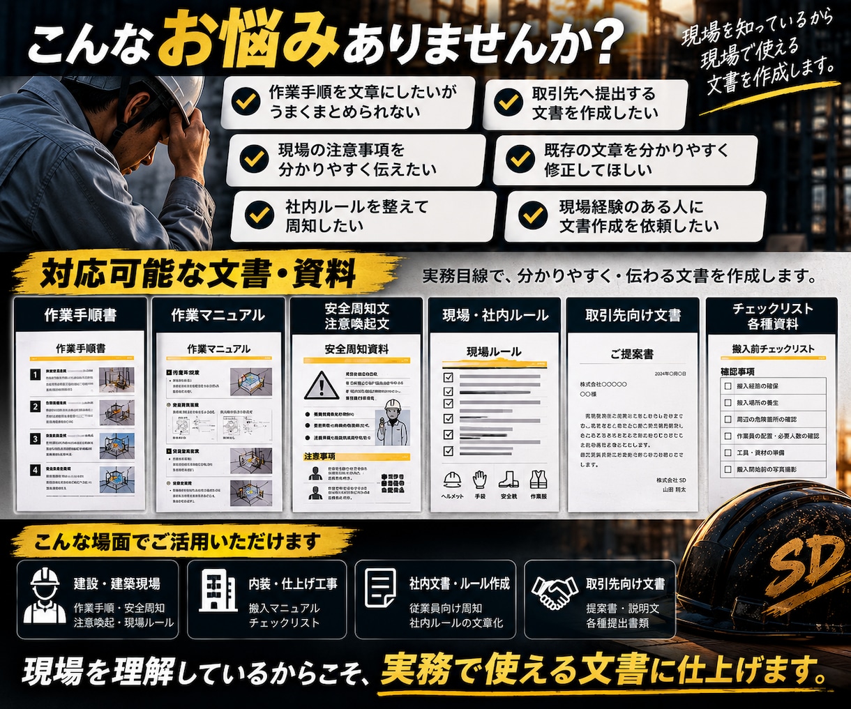 建設業・現場向けの文書を作成します 現場経験を活かし、実務で使える文書を丁寧に作成 イメージ2