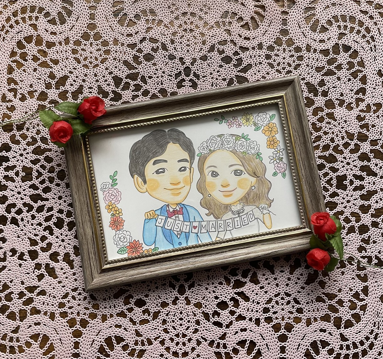 ウェディング似顔絵お描きします ウェルカムボードに！結婚式のペーパーアイテム用に！記念に！ イメージ2