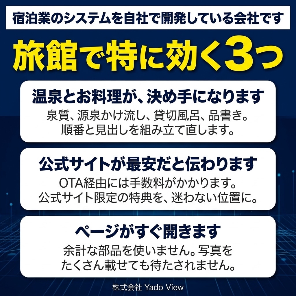 温泉旅館・料亭旅館のホームページを制作します 温泉と料理の見せ方から組み立てます イメージ8