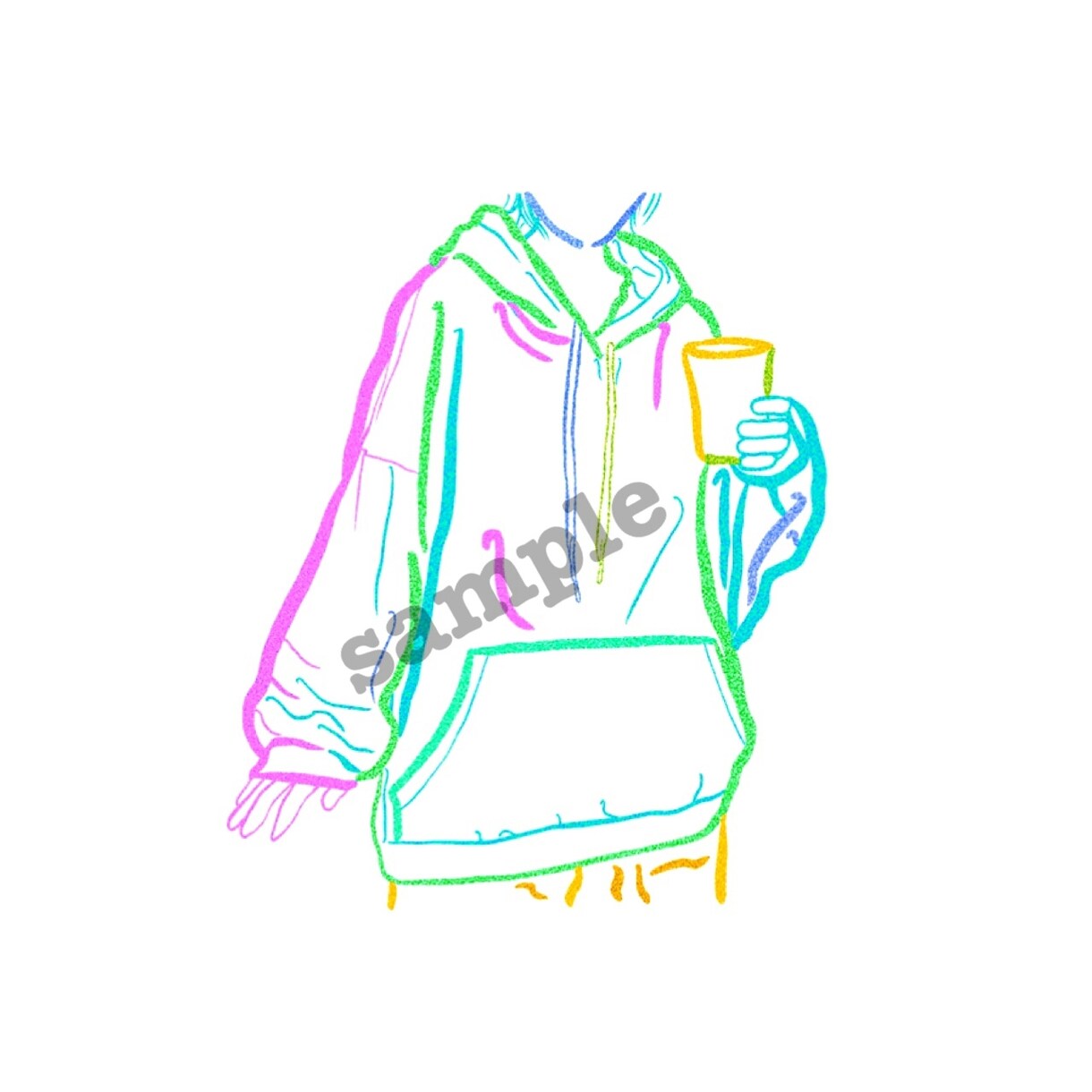 アイコン用✴︎カラフルライン✴︎でイラスト描きます 【　程よくPOPでシンプルな線画が程よく映えて程よくイイ　】 イメージ10