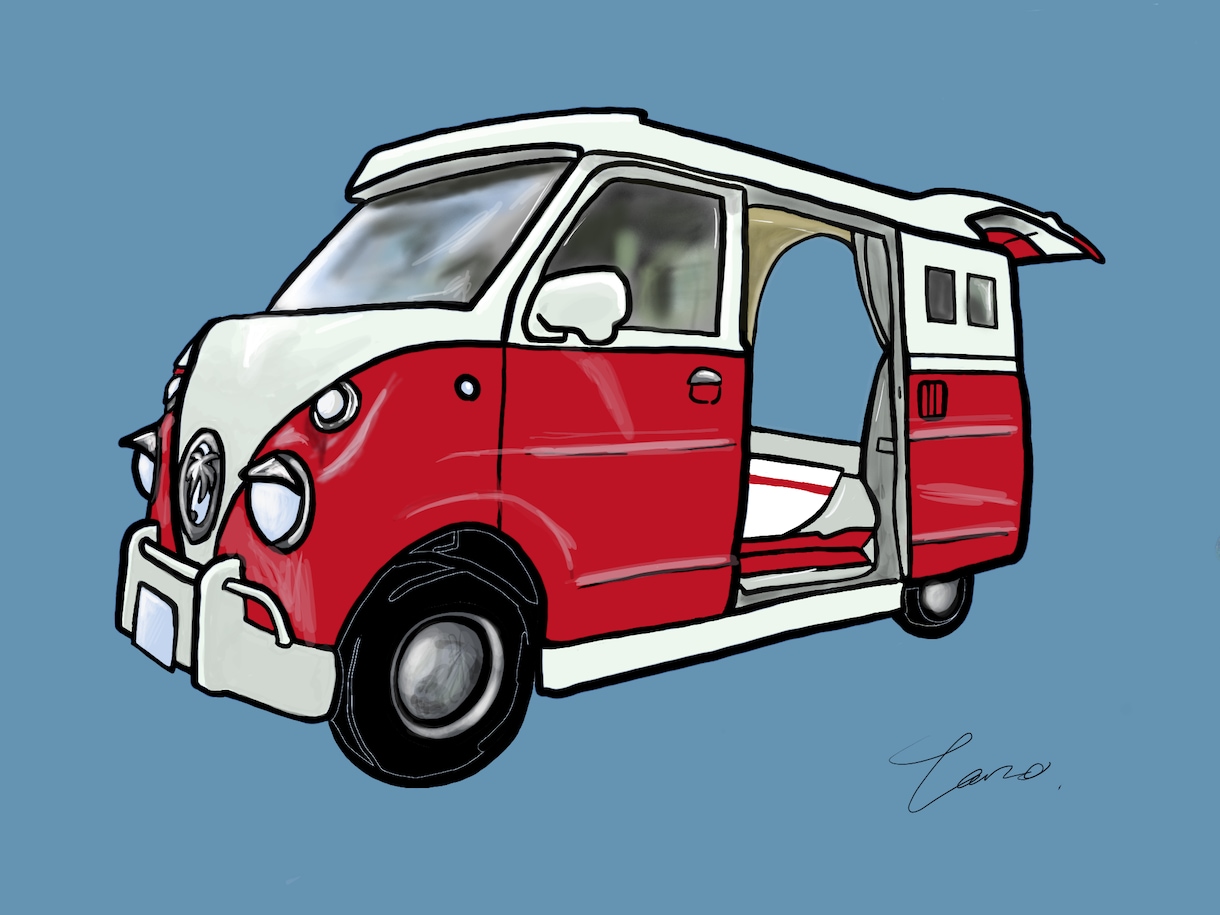 あなたの自慢の車、イラストに起こします 二次使用、商用利用OKでこの価格！SNSアイコンにも最適★ イメージ2