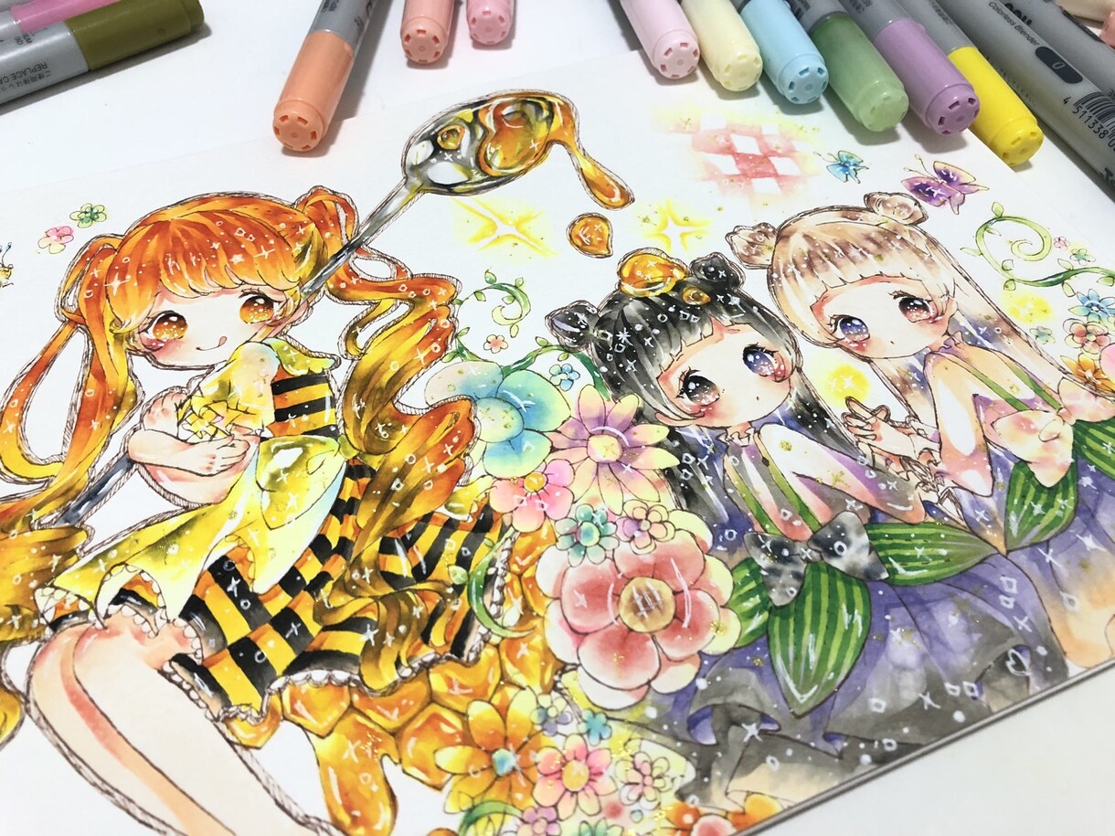 展示会出展経験あり.*キラキラなイラストを描きます 思い描くかたちをコピックで描きます.*♡ イメージ6