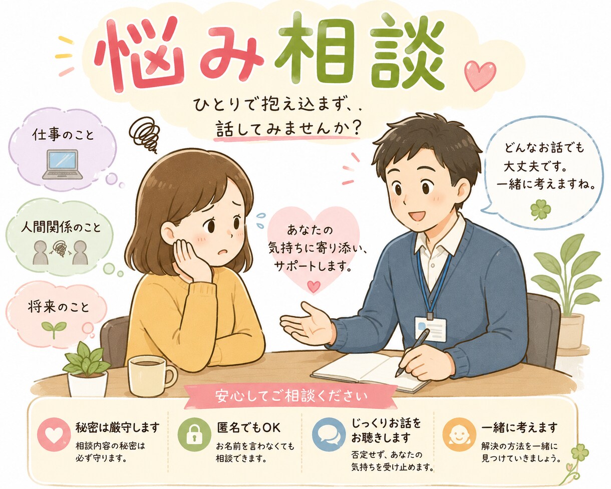 どんな小さな悩みでも真剣に聞きます １人で抱え込んでいる悩みはありませんか？ イメージ1