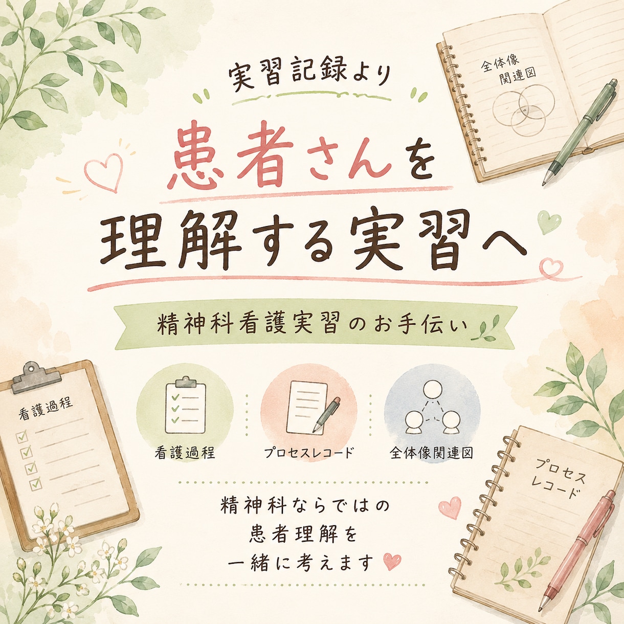 学生・新人さん⭐︎精神科実習について相談に乗ります 精神科領域が不安な看護学生さん、新人さんへアドバイス イメージ1